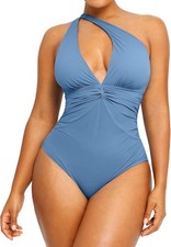 Shapewear Swimsuit for Women Tummy Control One Piece Bathing Suit Ruched V Ne...