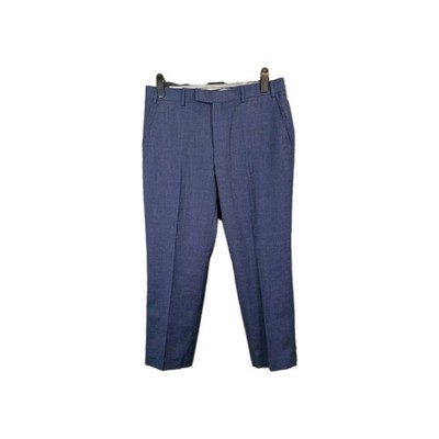 John Lewis Suit Trousers Mens Size 36 Short Navy Wool Hopsack Smart Regular Fit