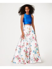 CITY STUDIO Womens Blue Formal Top 3