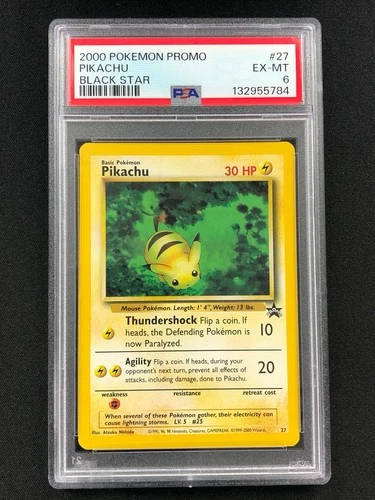 Pokemon 2000 Pikachu Black Star Promo 27 PSA 6