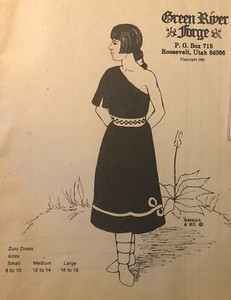 Green River Forge Sewing Pattern Zuni Dress Size SM 8-10, Med 12-14, LG 16-18 UC