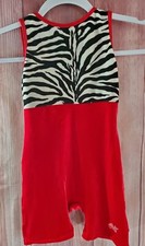 Alpha Factor Zebra Velour Tumbling Leotard Sz Intermediate