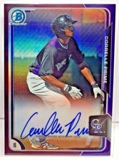 Correlle Prime 2015 Bowman Chrome Prospect PURPLE Refractor Autograph Auto /250
