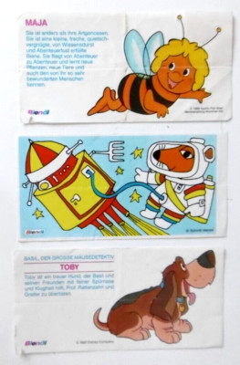 3 Stück Blendi Zahnpasta Sammelbilder Die Maus Basil Biene Maja 90er Konvolut