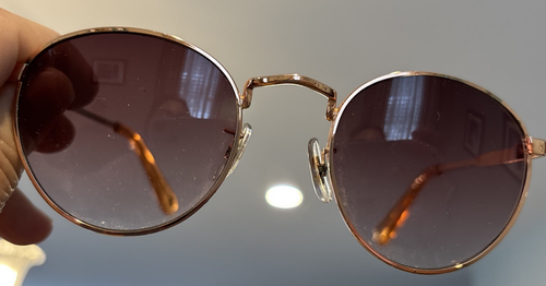 Vtg Fossil Copper Metal Frame Sunglasses w/ Gradient Lenses. - Picture 7 of 15