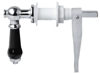 TAPS2TRAPS Traditional Designer Black Ceramic Cistern Lever with Chrome Fits 21mm Hole