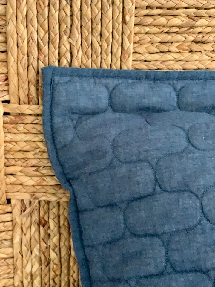 NUEVO Cajón y Barril Fontaine Euro Sham Azul Índigo 26" x 26" Algodón Foto 3 de 4