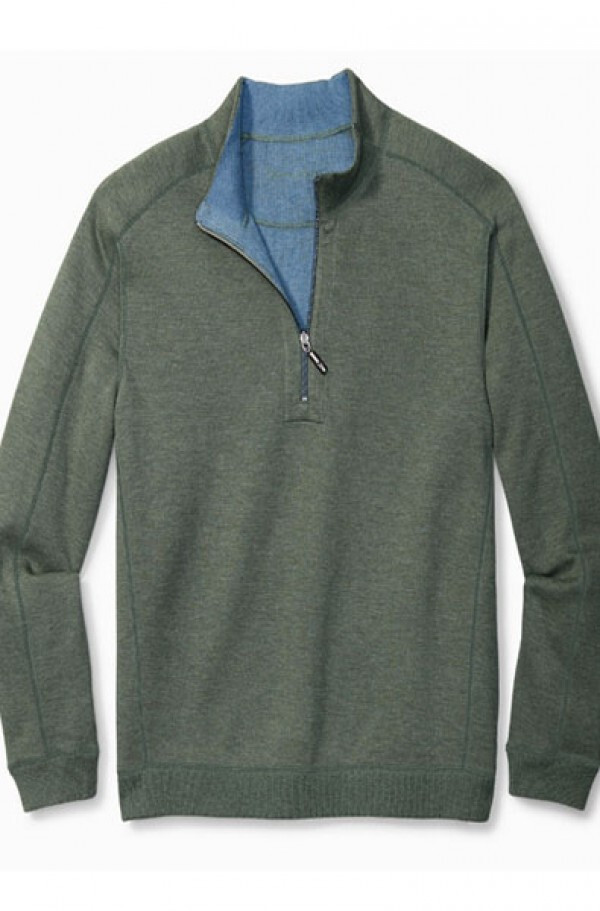 Двусторонняя толстовка Tommy Bahama Flipshore на молнии до половины длины, зеленая, Sz-Medium