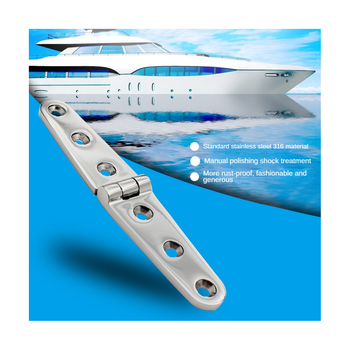 1 Piece Stainless Steel 316 HeavyDuty Hinge Flat Hinge Hardware Silver A5Y2 eBay