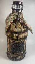 Metal Cork Holder - Decorative Wine Bottle Shape