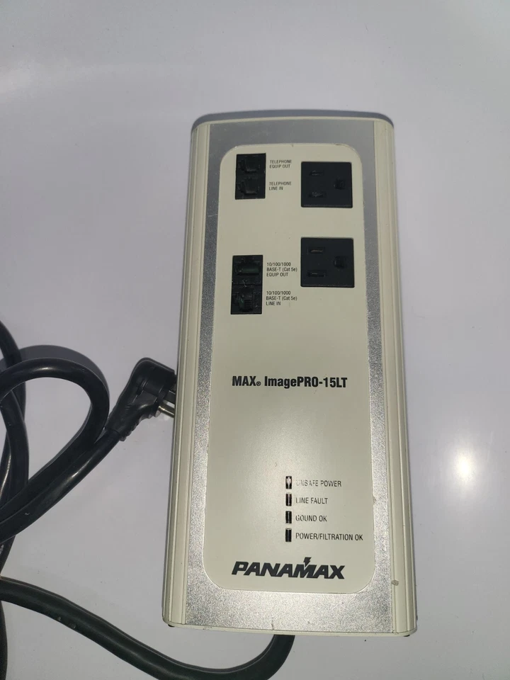 PANAMAX MIP-15LT 2 OUTLETS TELCO/LAN SURGE PROTECTOR - Works!  - Image 4 of 4