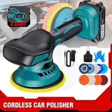 Dual Action Car Polisher Buffer Cordless 6 Inch Sander Polishing Kit w/2 Battery