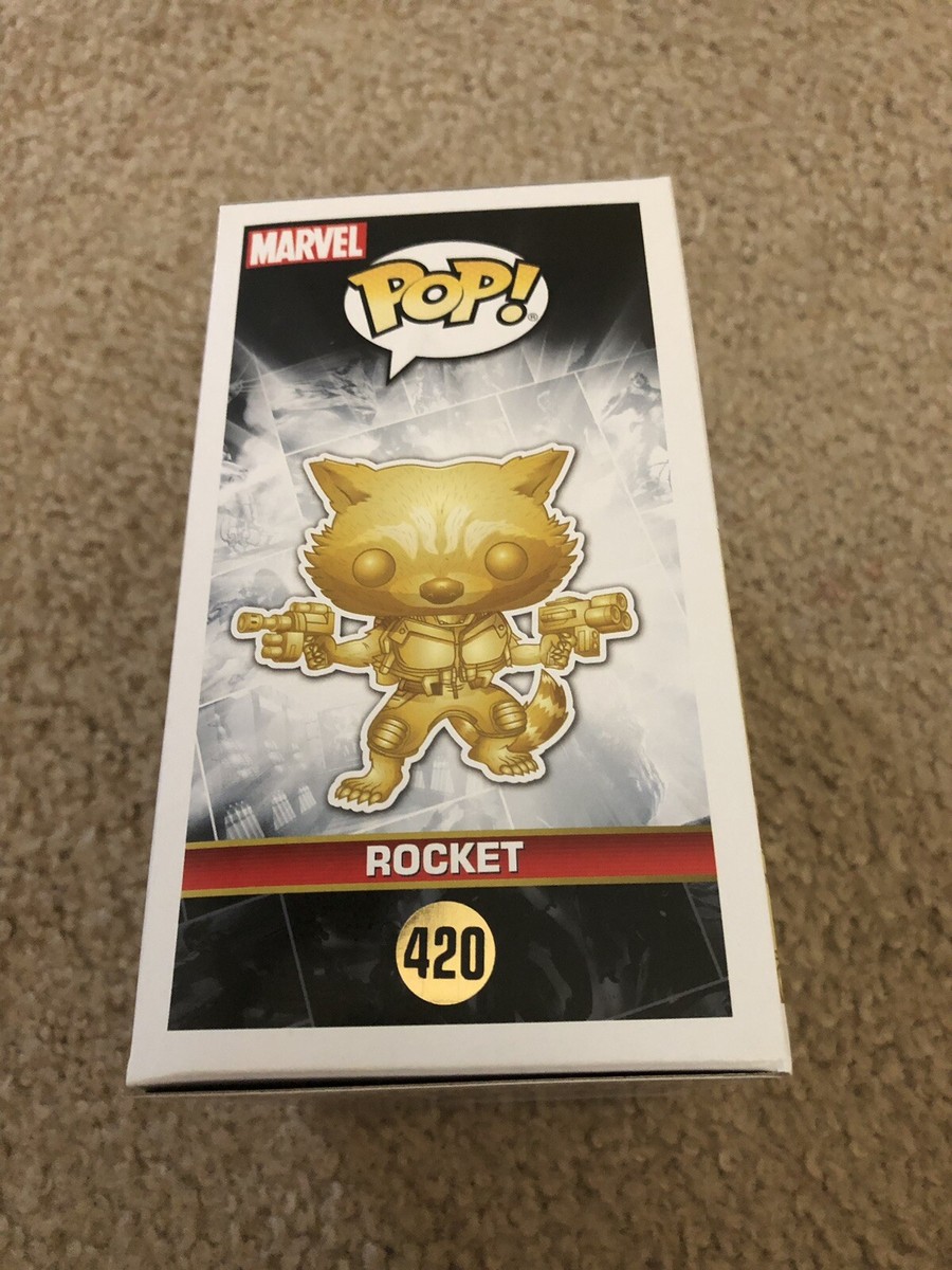 Funko POP EXCLUSIVE Gold Chrome Rocket #420 Guardians of the