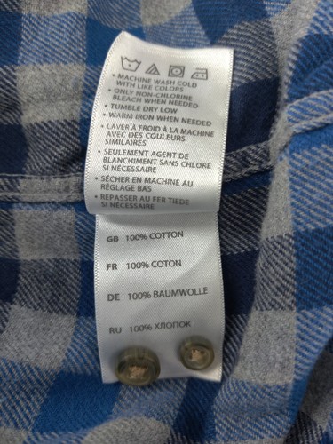 Harbor Bay Shirt Men 3XLT Gray Blue Black Flannel Check Plaid Cotton XXXL Tall - Picture 7 of 11