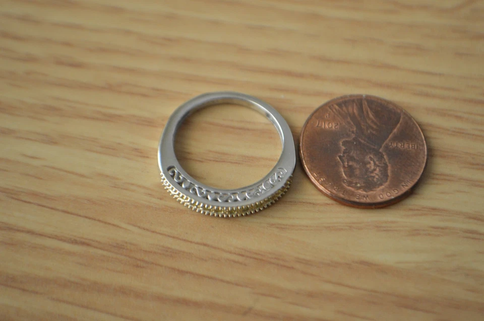 0.10ct Yellow Diamond Band Ring Rhodium Plated over Sterling Silver Size 5 - Image 4 of 4