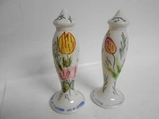 Vintage Blue Ridge Southern Potteries Tall Floral Salt Pepper Shakers