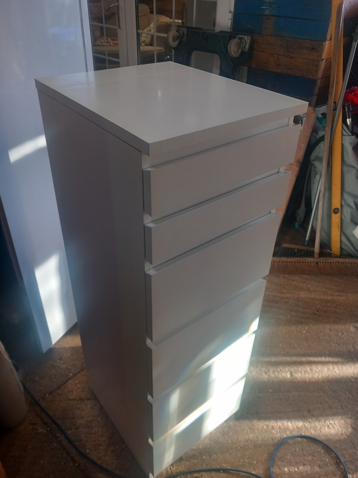 Ikea White MALM 6 drawer tallboy / chest of drawers with mirror eBay