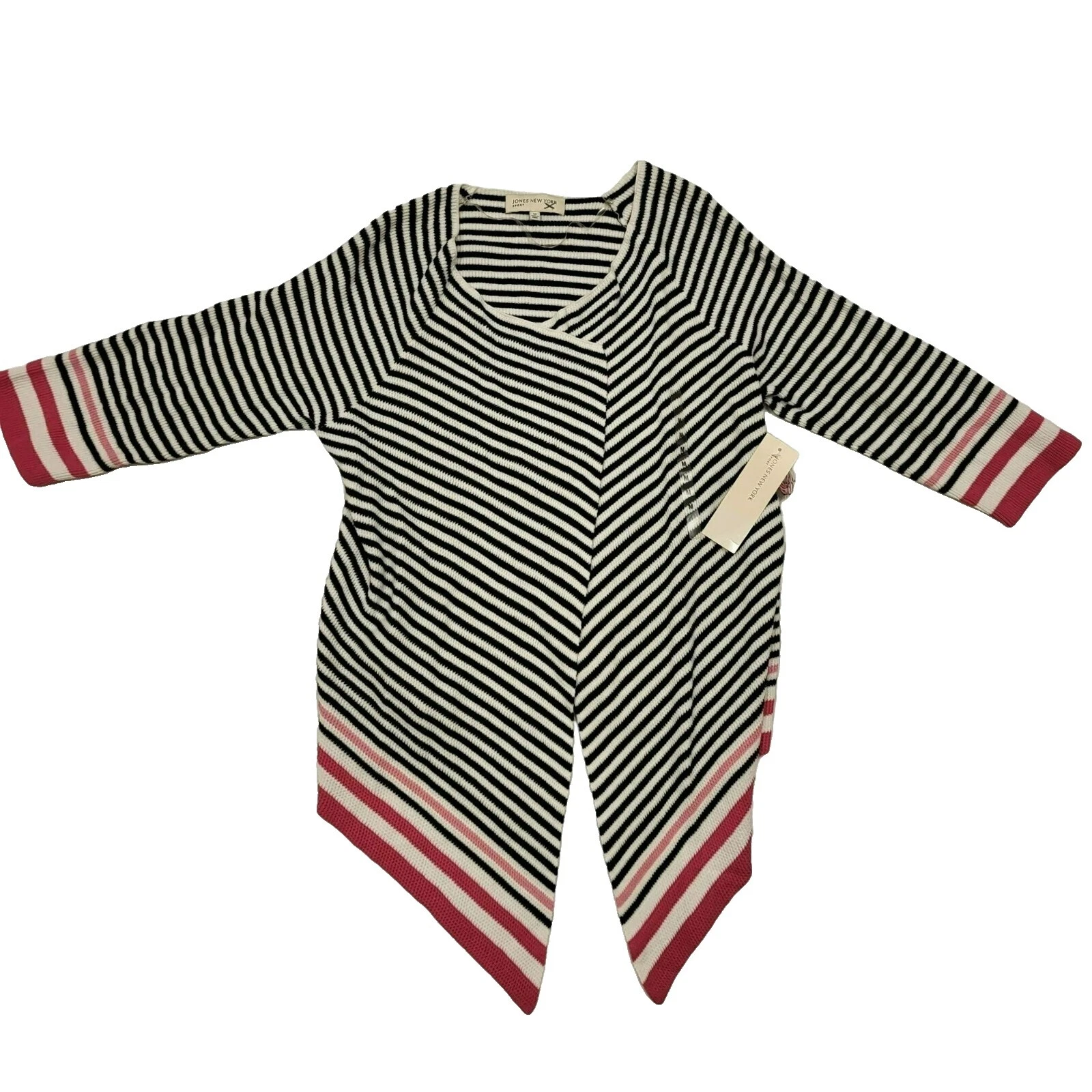 Jones New York Suéteres femininos listrados Preto