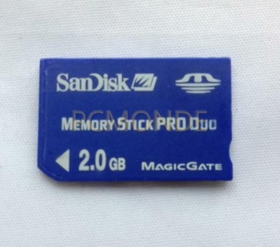 SanDisk Flash Memory Card 2GB MS Pro Duo (Memory Stick Duo adapter included)