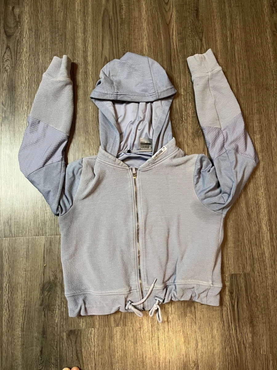 Gymshark Jacket Womens Small Purple Hooded Crop Top Full Zip