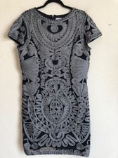NWOT grey navy JS Collections Mesh Soutache Dress size 16