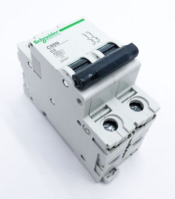 Schneider Electric 23747 C60N C2 2P 400VAC 2A Circuit Breaker -Unused-