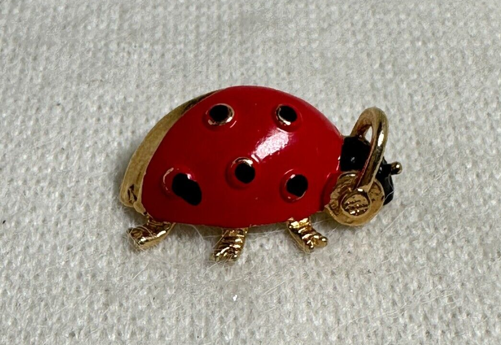 Gold-Tone Red Ladybug Brooch with Black Dots - 1" – Adorable Design
