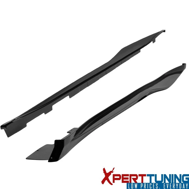 Fits 16-24 Chevy Camaro ZL1 Style Side Skirts Extension PP Pair Gloss Black Foto 3 de 4