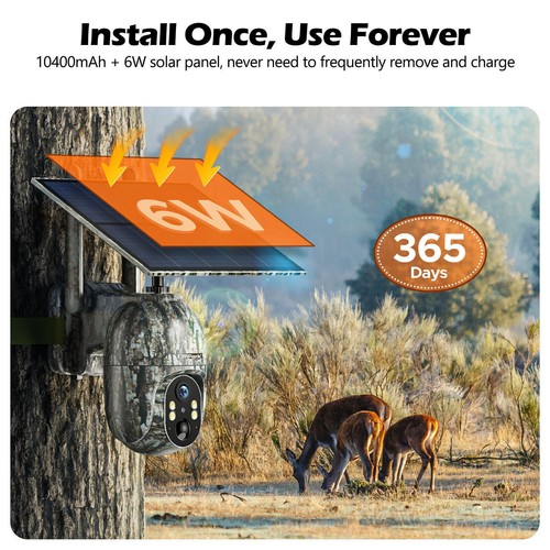 2* 2.5k 4G LTE Solar Wildlife Trail Camera Outdoor Hunting PTZ Security Cam SIM - Picture 10 of 16