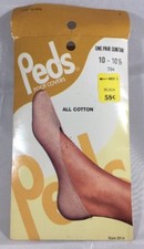 Vintage Peds Cotton one pair Suntan Style 2014 USA Footies 10 10.5 fits 7 to 8.5