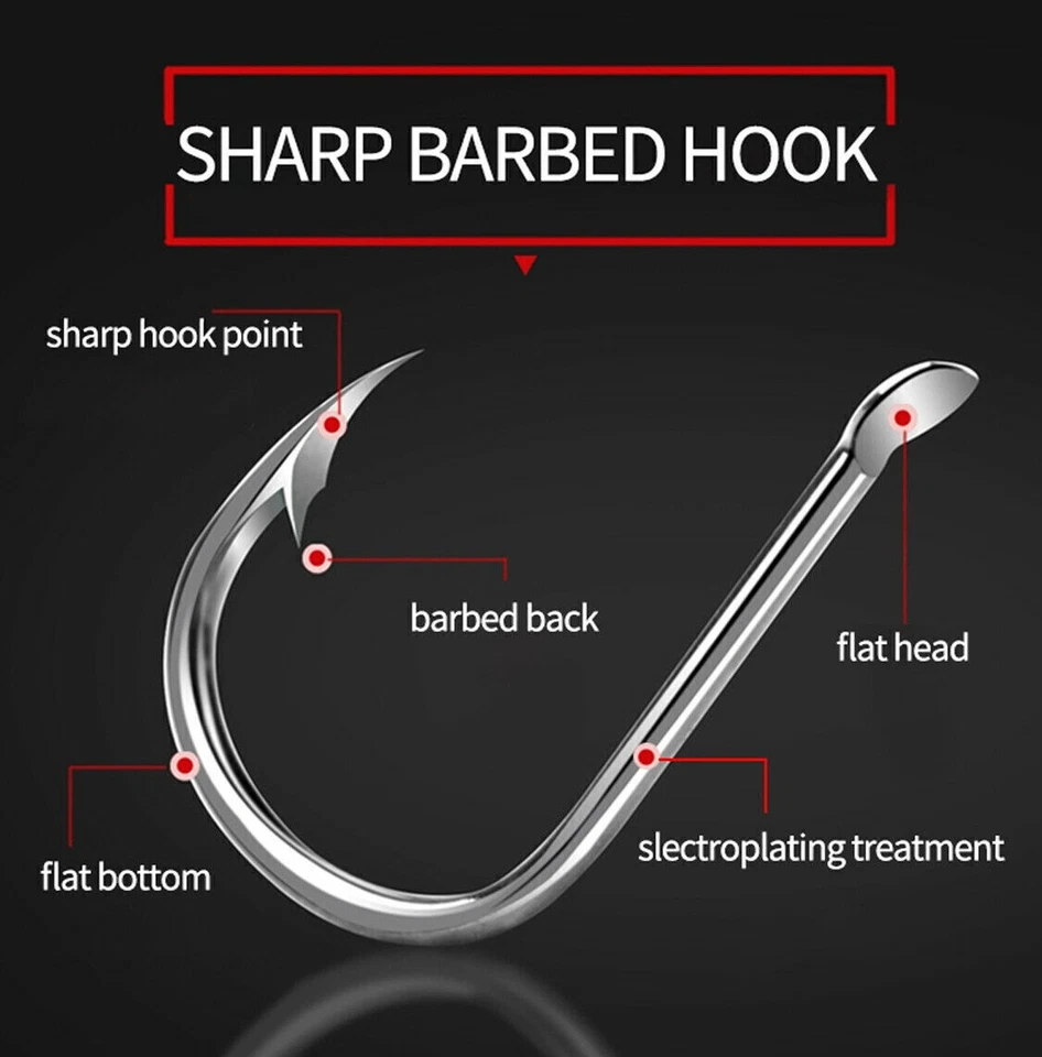 Double Assist Hooks Carbon Steel Jig Hook Big Game Saltwater Fishing Hook 5-20pc - Image 4 of 4