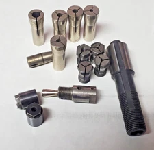 Small Spring Collets, holders, as shown in photo some Universal, all vintage