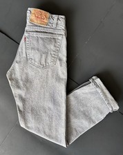 Vintage Levis 506 Jeans Mens 32x32 Grey USA Made Denim Faded Stone Wash 90s