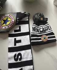Newcastle United Football Scarf and Hat Set Black and White