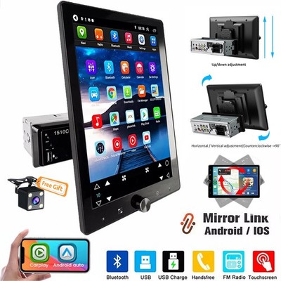 10.4'' +CAM 1 Din Touch Screen Car Stereo BT FM Radio Apple Carplay/Android Auto