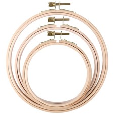 3 Pieces Embroidery Hoops Set 4 Inch to 6 Inch Beech Wood Round Hoop Ring Cro...