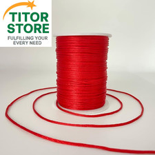 2 mm 330 Feet Satin Nylon Cord String for Jewelry Making Bracelet Red, Red