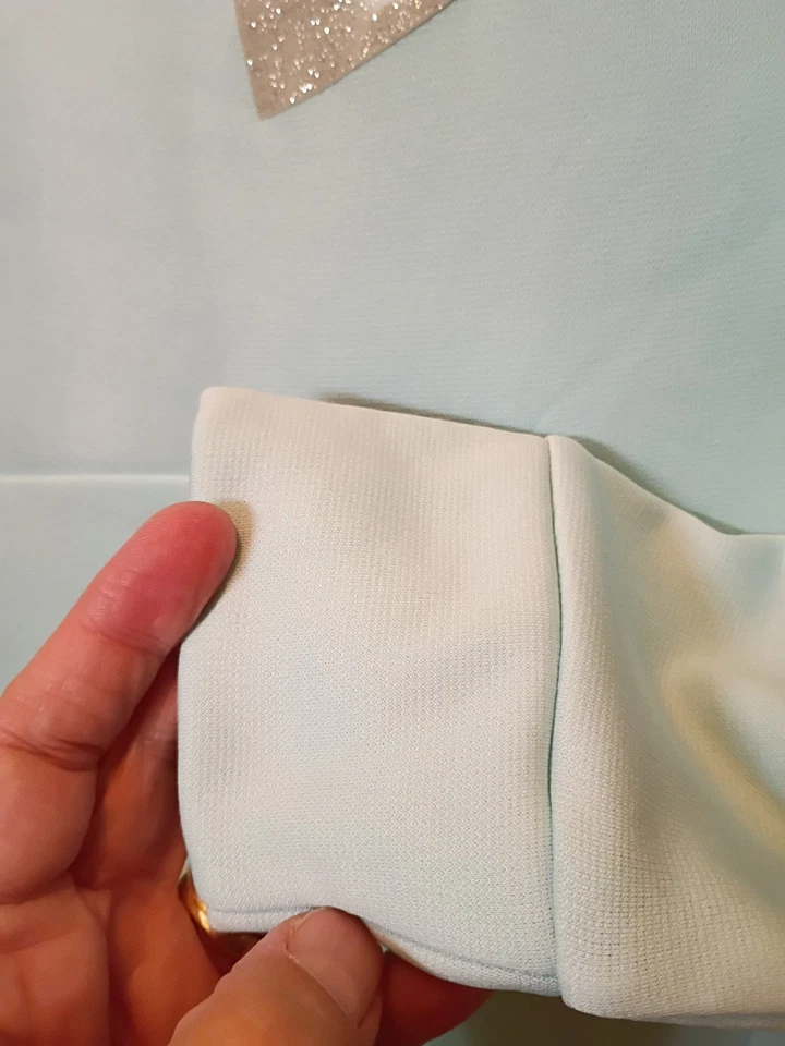 Under Armour Girls' Light Blue Cowl Neck Hoodie Youth Medium Silver Glitter Logo - Image 4 of 4