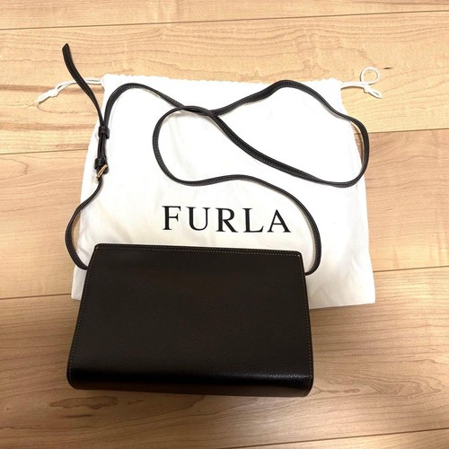FURLA Leather Shoulder Bag Clutch Pink Near Mint Condition Authentic - Picture 3 of 5