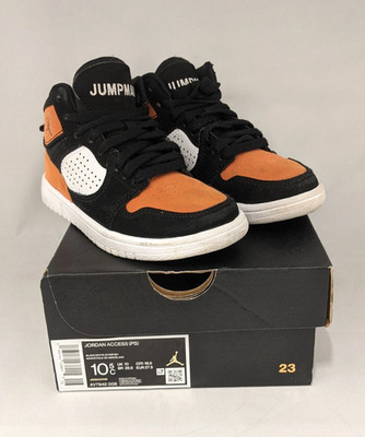 Jordan Access Mid Retro Basketballschuhe Kinder UK 10 schwarz orange AV7942-008
