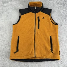 Eastern Mountain Sports Vest Mens Small Yellow EMS Fleece Polartec Hiking