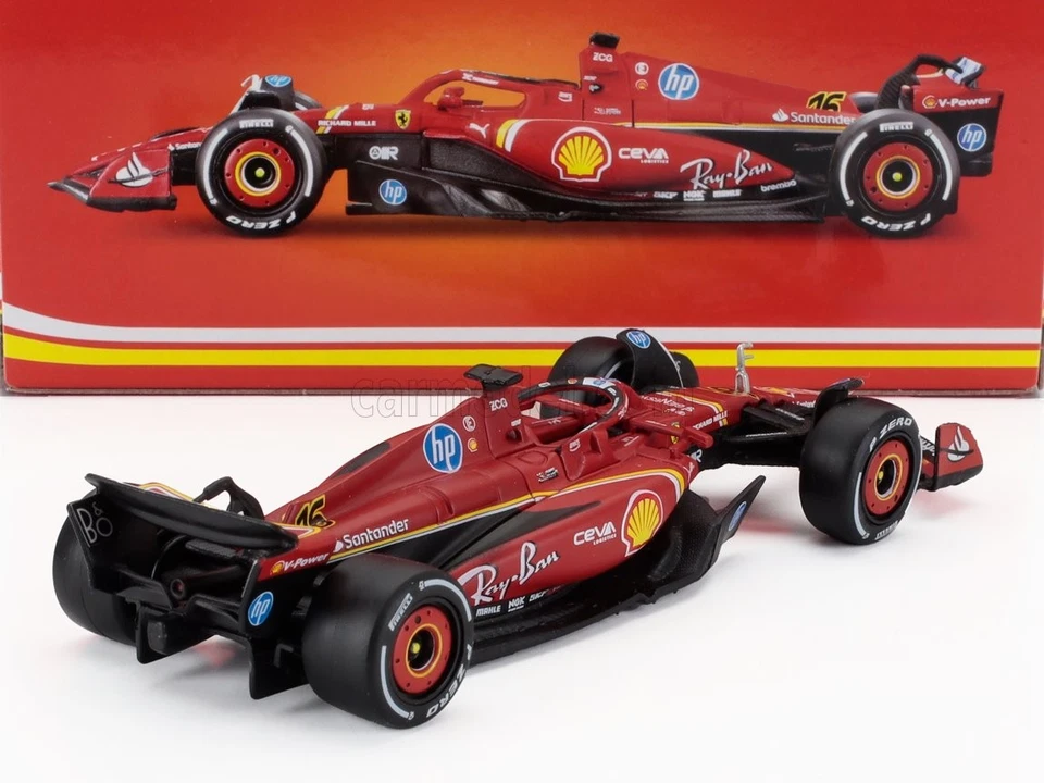 MODELLINO AUTO STATICO BURAGO FERRARI F1 SF24 LECLERC MONZA GP 2024 SCALA 1/43 - Immagine 2 di 4