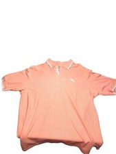 Tommy Bahama Supima Polo Shirt Size Medium Mens Coral Color White Marlin
