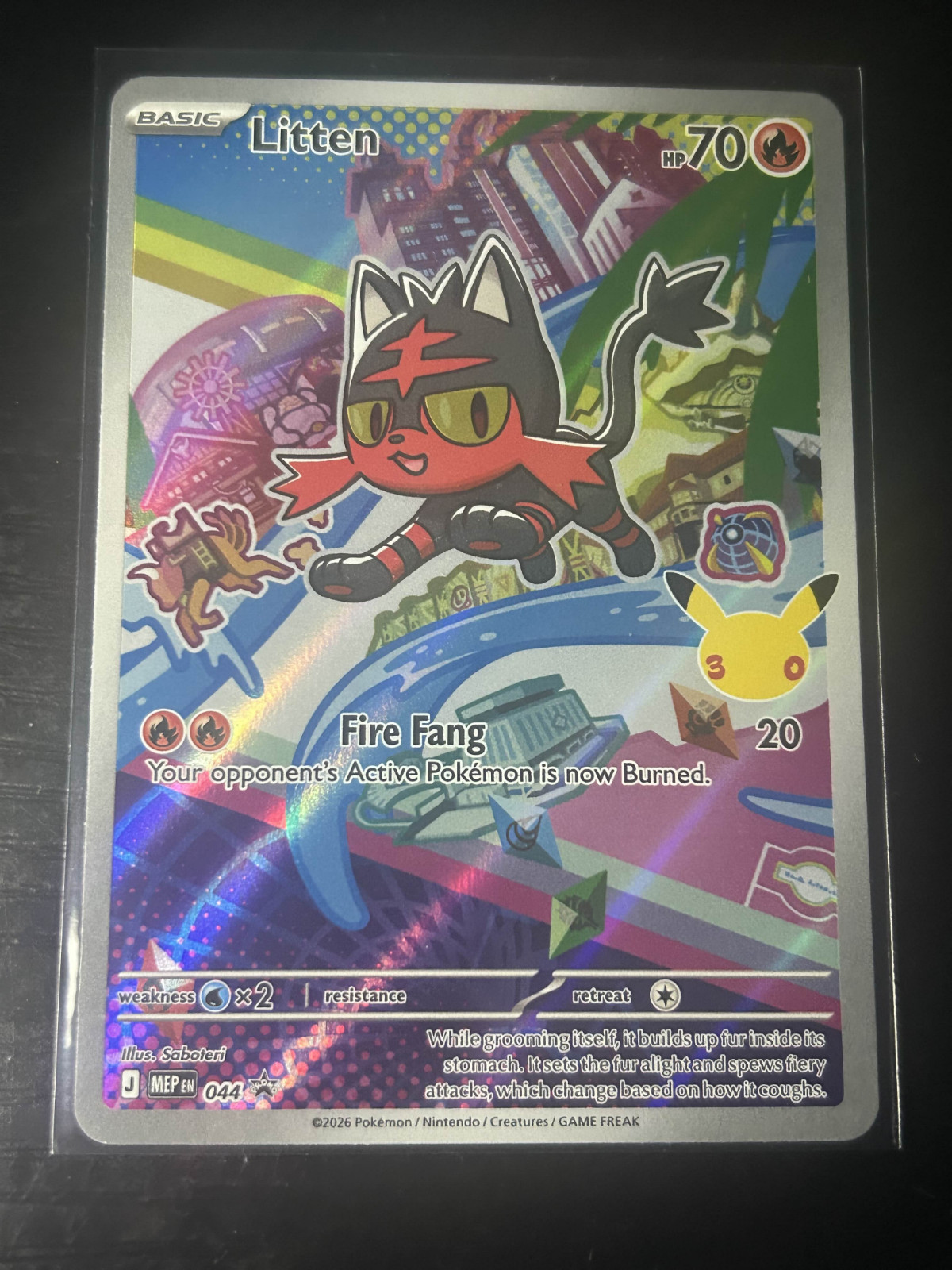 Litten 044 Pokemon EN First Partner Collection Holo Full Art Rare QTY