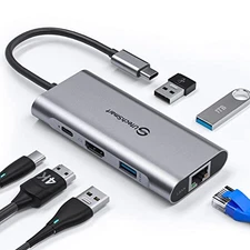 UTECHSMART USB C HUB USB C ETHERNET MULTIPORT ADAPTER HDMI 4K UCN3273 - SILVER