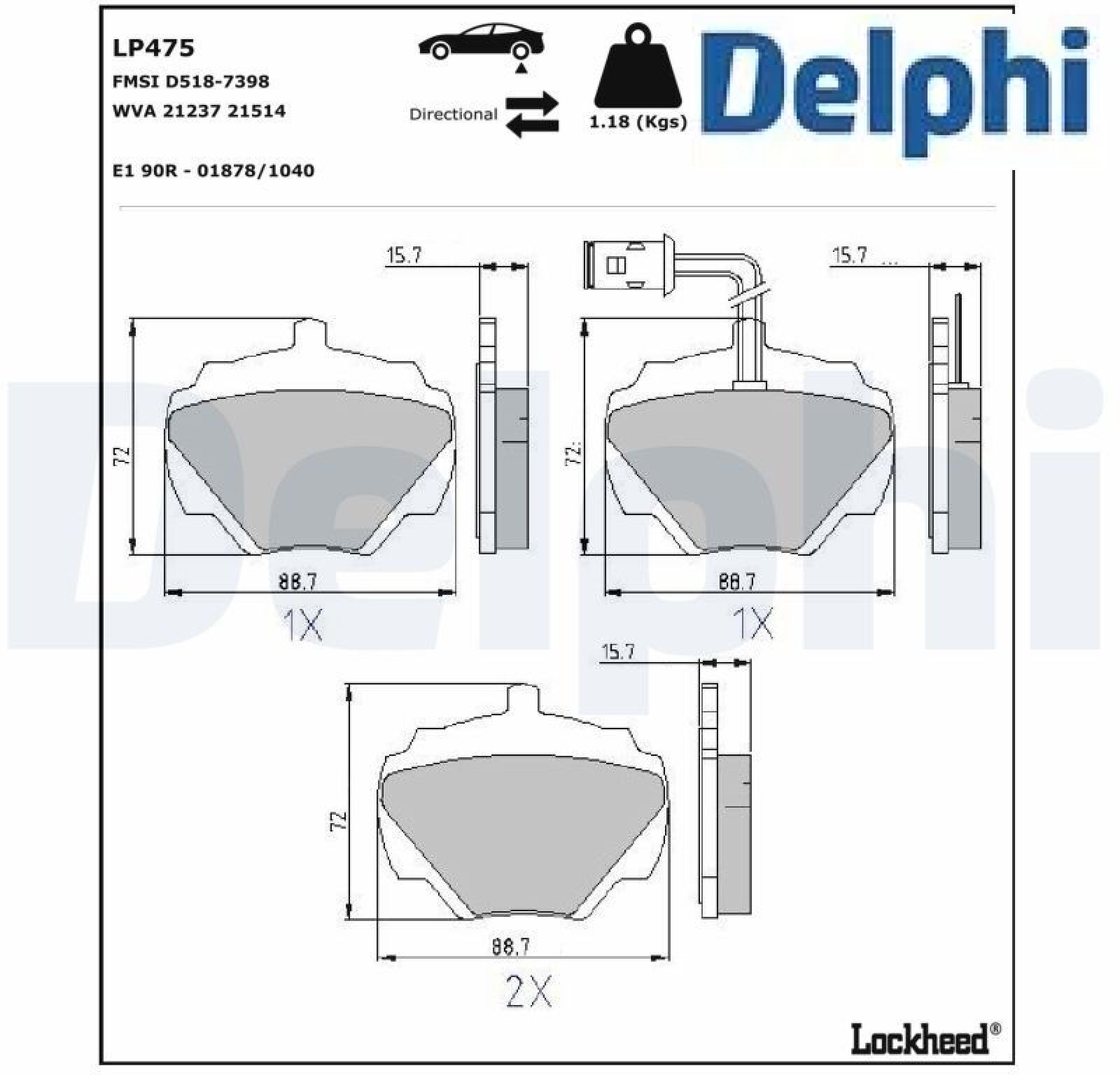 Delphi Bremsbelagsatz Hinten Lp475 - Bild 2