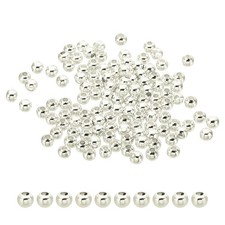 100Pcs 4mm Silver Filled Spacer Beads for Jewelry Making