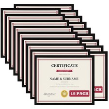 8.5x11 Picture Frame Set of 18, Multi 8.5 by 11 Certificate Frames Bulk for A...
