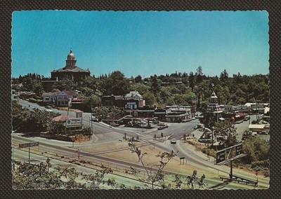Historic Old Town Auburn CA-California Mining Town Aerial View Vintage Postcard