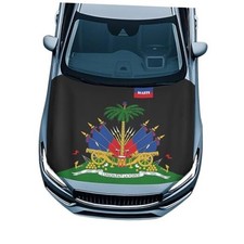 Automotive Hood Cover UV Protection Dustproof Car Front Hood Haiti Flag